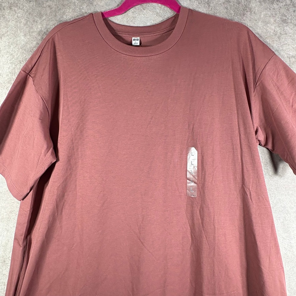 Uniqlo T Dress Womens Large Pink AIRism Cotton Short Sleeve Maxi Casual Boho NEW - Picture 11 of 11